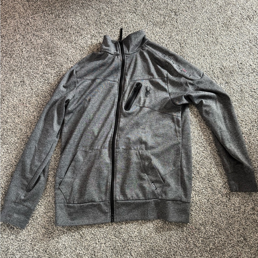 Spyder Men's Heather Gray Full-Zip Performance Jacket